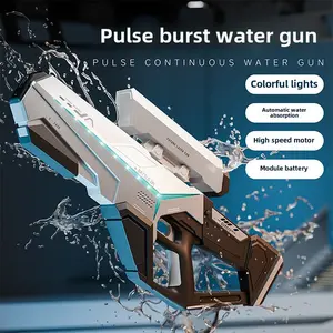 2025 New Model Water Gun Toy Large Capacity Fully Automatic High Pressure Continuous Fire Manual and Automatic Integrated Light Pulse Electric Water GunSplashing Water Saving ToyHigh - Performance Water Guns for Epic Summer Water Fights - Long - Range, La