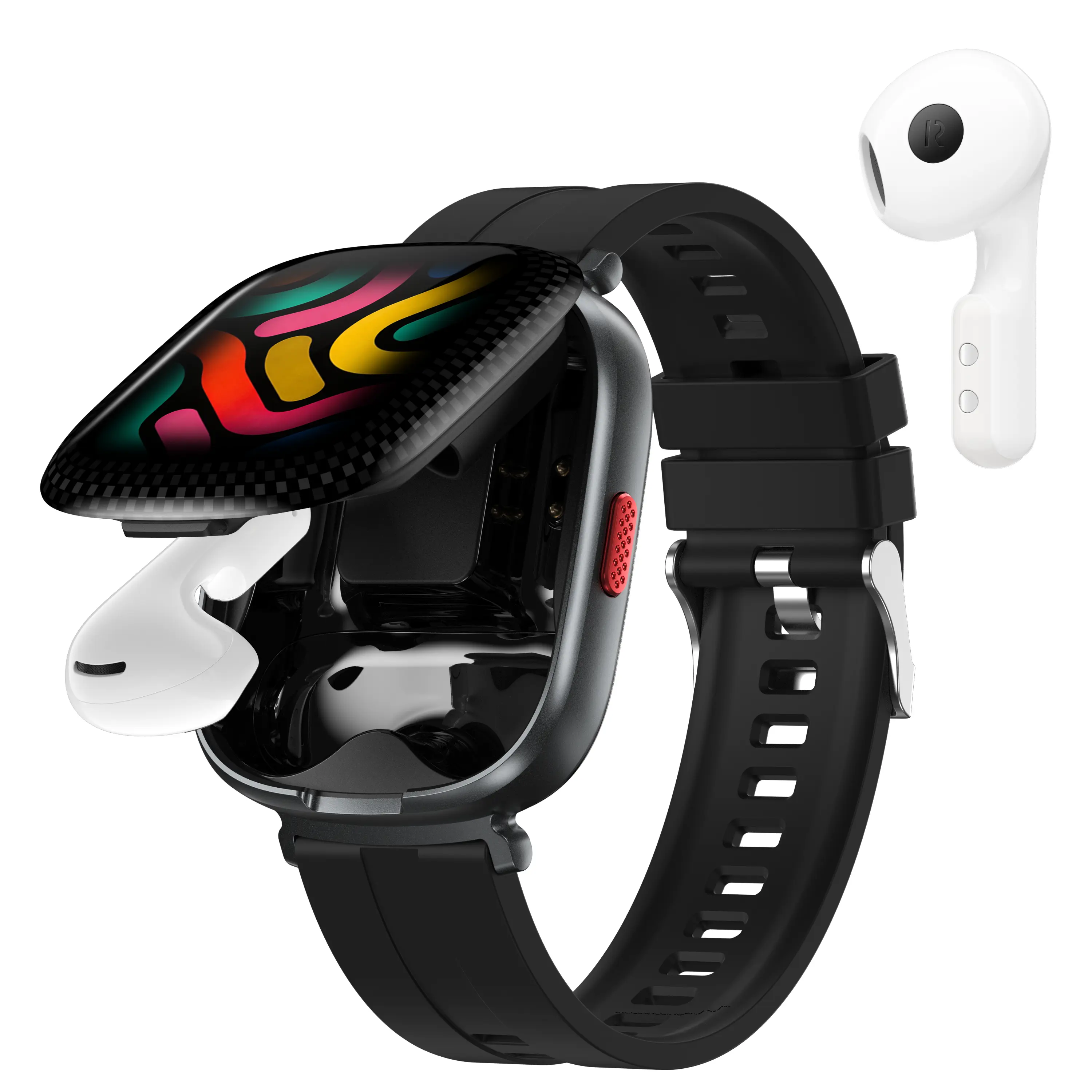 D22 2-in-1 Smart Watch with Bluetooth Earbuds - AI Assistant, 2-Way Voice Translation, 1.88-Inch Square Display, Wearable Fitness Device, Music Playback, Wireless Calling, Included Gift