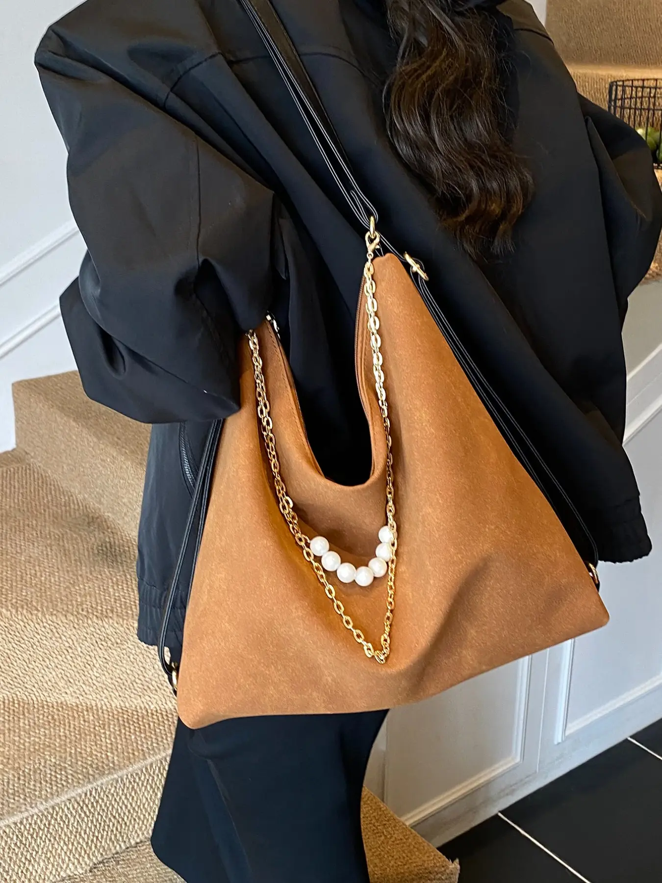 Elegant Shoulder Bag, Pu Tote Satchel for Women, Perfect for Shopping & Outdoors, Versatile Design, High-End Feel, Ideal for Casual Wear
