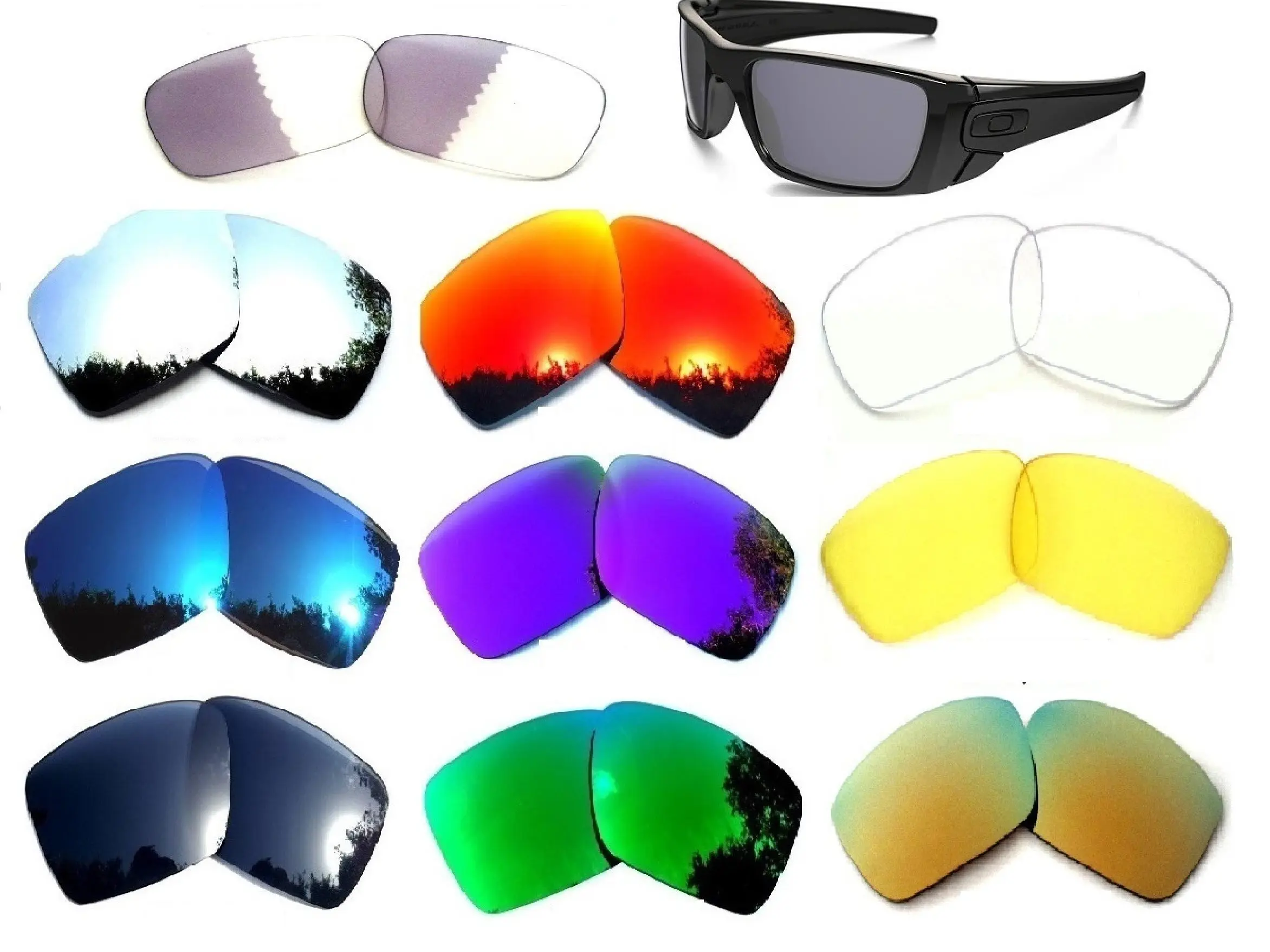 Galaxy Compatible Lenses for-Oakley Fuel Cell Sunglasses with 100% UVAB Protection, Reflective Gear, Impact Resistance & Anti-Reflective Coating