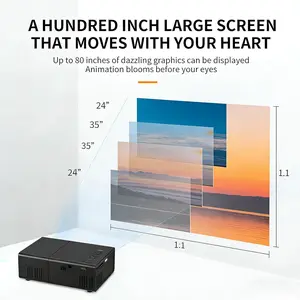 Mini Portable Projector with Type‑C Power Supply, Compact Video Projector with Manual Focus, Multiple Ports HDMI USB AV Audio Micro SD, Home Theater Projector for Indoor Use