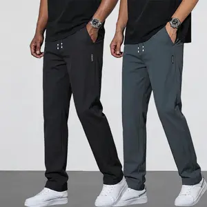 2Pack Men's Solid Loose Minimalist Relaxed Sweatpants,Versatile Year-Round Sports Trousers, Ideal for Autumn-Winter Sweats,solid fashion sweatpants,fashionable jogger sweatpants,casual sport sweatpants,gray sweatpants season,loose casual sweatpants