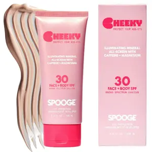 Spooge Cheeky Mineral Sunscreen - SPF 30 - Zinc Oxide Sunblock - Glitter Sunscreen For Face & Body Spooge Cheeky Mineral Sunscreen - SPF 30 - Zinc Oxide Sunblock - Glitter Sunscreen For Face & Body