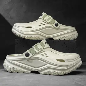 Comfort platform sole clogs, good air permeability keep feet fresh. Waterproof durable design fit seaside vacation and daily walking