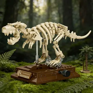 Dinosaur Theme Building Set, 3D Puzzle Toy Models, Includes T-Rex, Triceratops, Spinosaurus, Brachiosaurus, Perfect for Beginners, Gift Idea