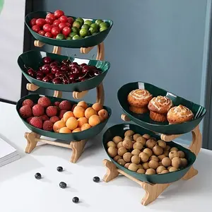 Wooden Fruit Tray, 2/3 Layer Fruit Display Stand, Creative Snack Display Rack, Household Snack Tray for Living Room, Home Organizer, Kitchen Storage Rack