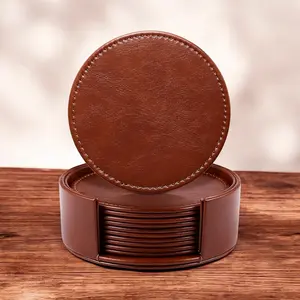 Custom Coasters - Personalized Drink Coasters, Design Your Own Leather Coasters, Custom Engraved Coaster Set, Unique Leather Coasters for Gifts, Custom Logo Leather Coasters