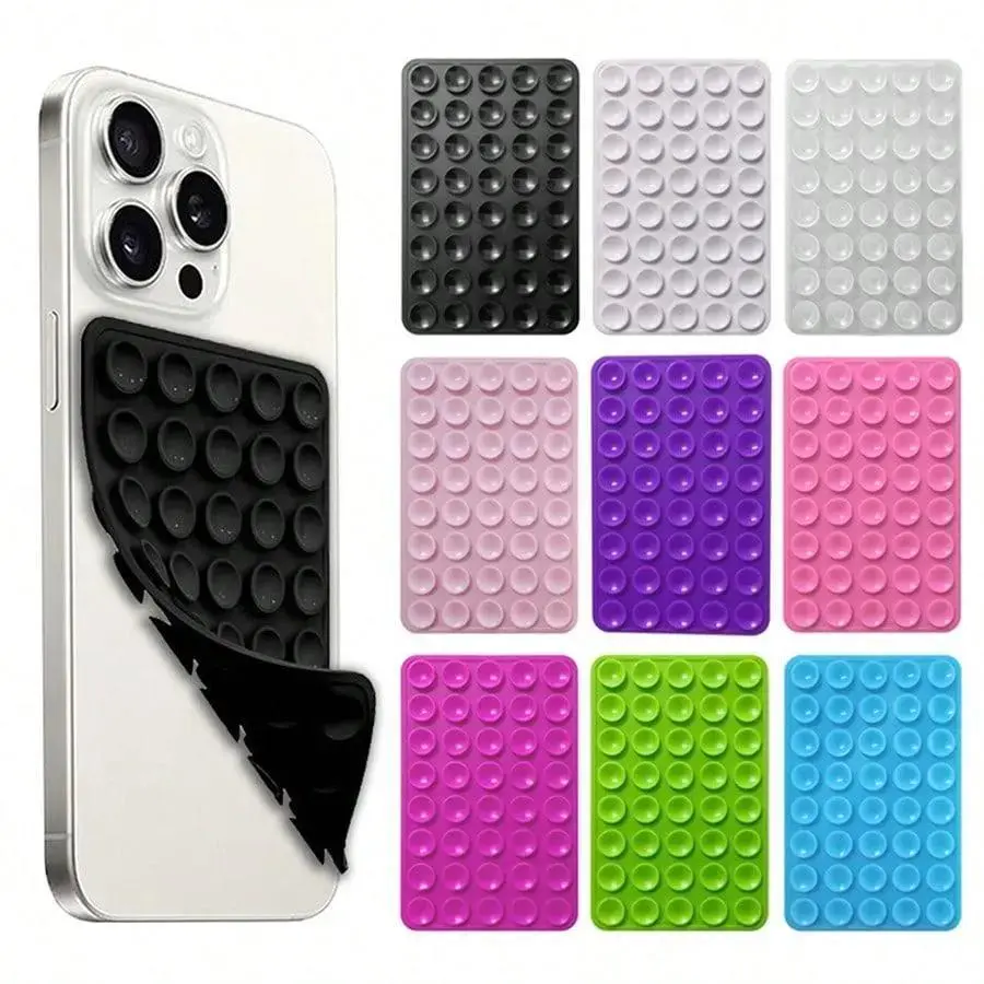 1pc Silicone Octagonal Cup Phone Holder, Double-Sided Silicone Suction Cup Phone Stand, Hands-Free Phone Accessory, Strong Adhesion, Convenient For Selfie And Video Shooting, Compatible With IPhone, Android Phones, Phone Holder For Family And Friends