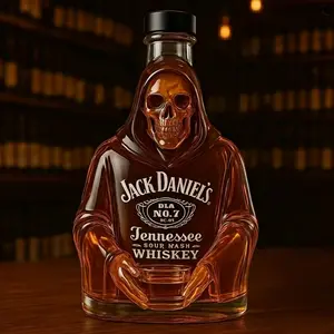 Grim Reaper Whiskey Decanter 320ML, Spooky Glass Bottle for Jack Daniel's & Bourbon, Perfect Gift for Whiskey Lovers, Unique Design, Home Bar Accessories