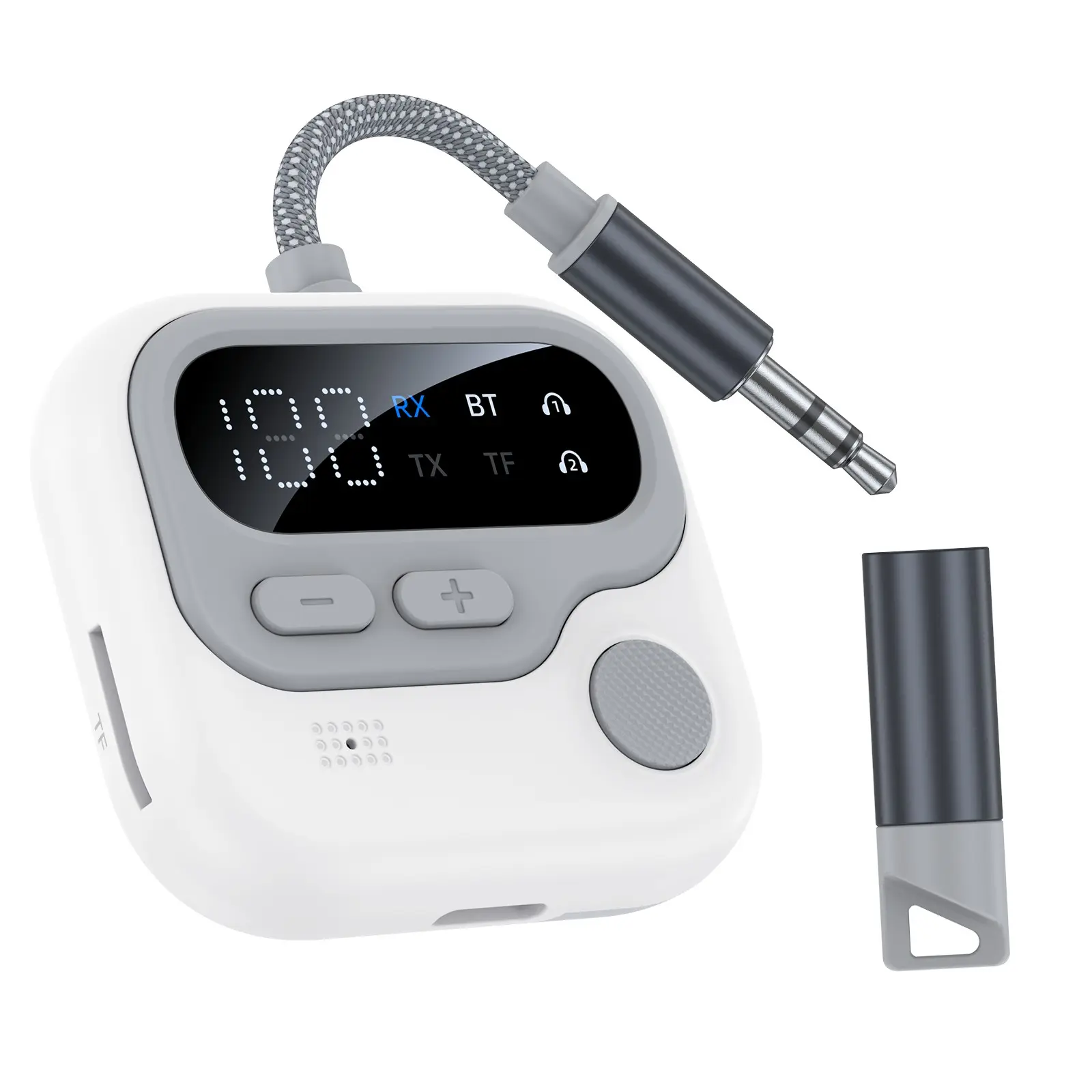 Two-In-One Bluetooth-compatible Transmitter Receiver, Wireless Bluetooth-compatible 5.4 Adapter, Compatible with All Headphones, TF Card Support, Mp3 Player