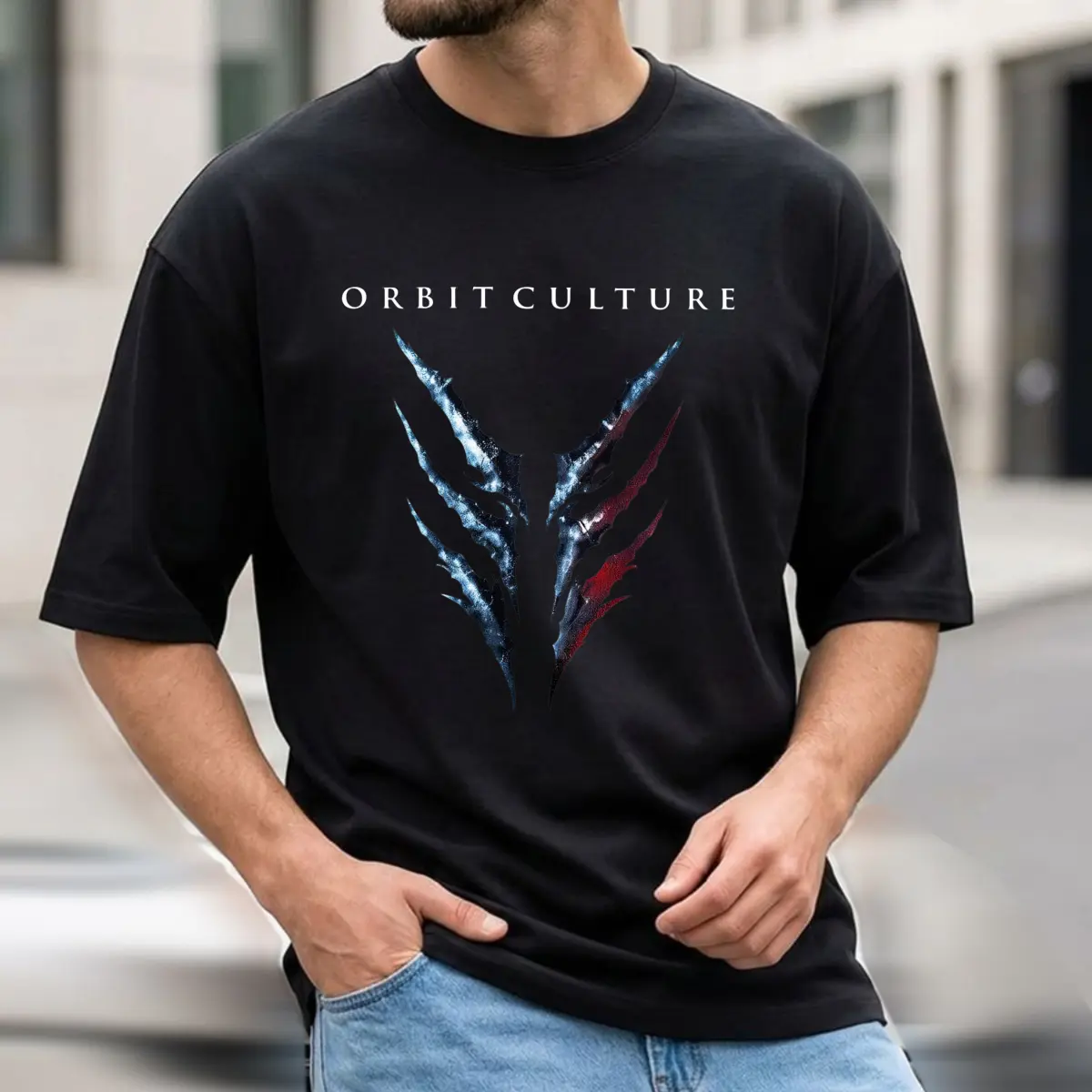 Men's T-Shirt Orbit Culture Claw Marks Design Comfortable And Versatile Outdoor Casual Short Sleeve