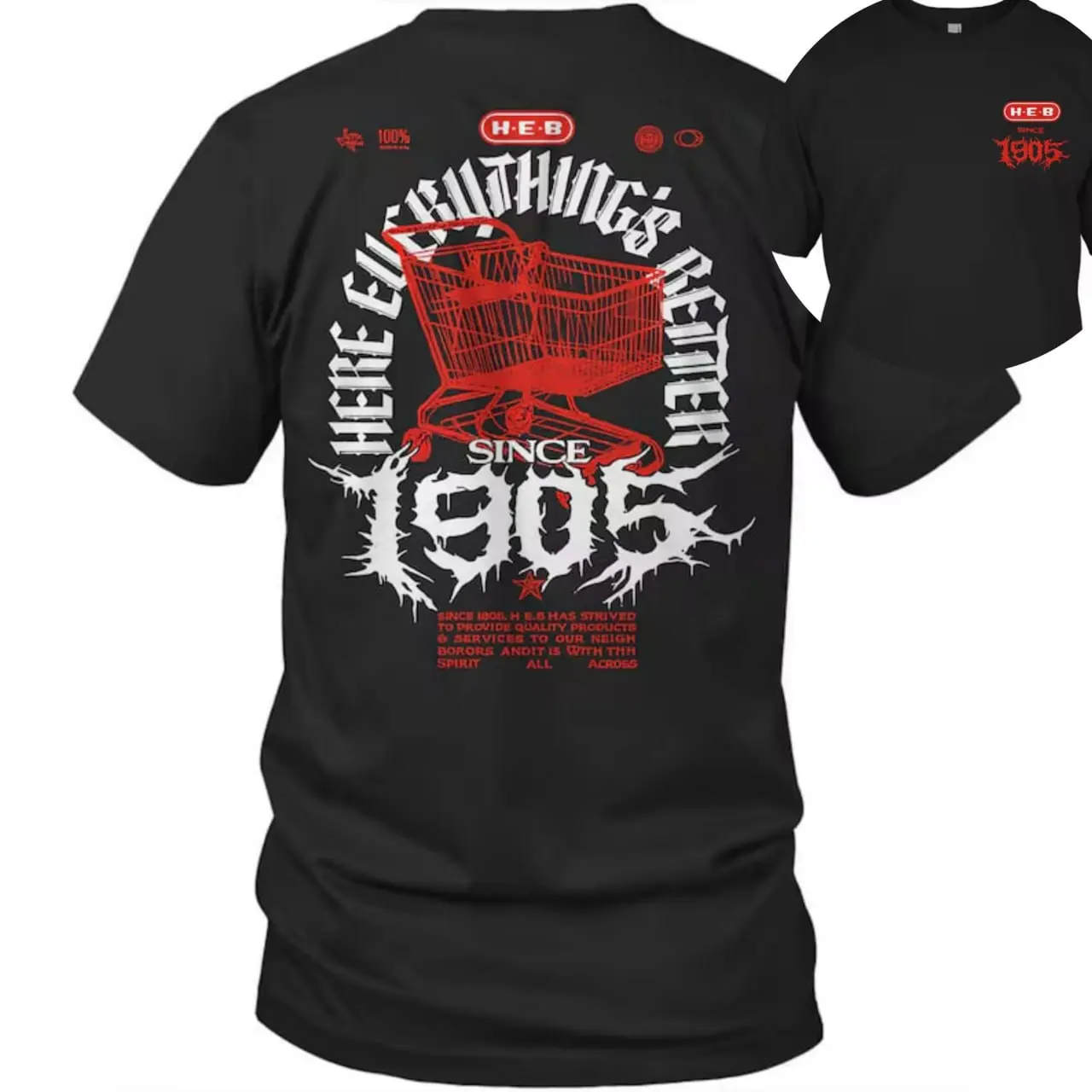 HEB 1905 Heavy Metal T-Shirt – Official HEB Metal Merchandise, Retro Graphic Tee for Fans, Collectors, and Texxxas Rock Lovers