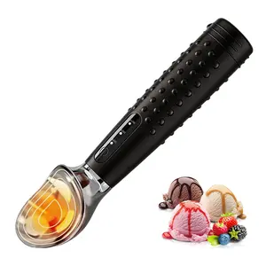 Heatable Ice Cream Spoon, Rechargeable Electric Insulated Spoon with LED Display, Touch Control Three Temperature Settings, Ip67 Waterproof, Kitchen Utensils Gadgets