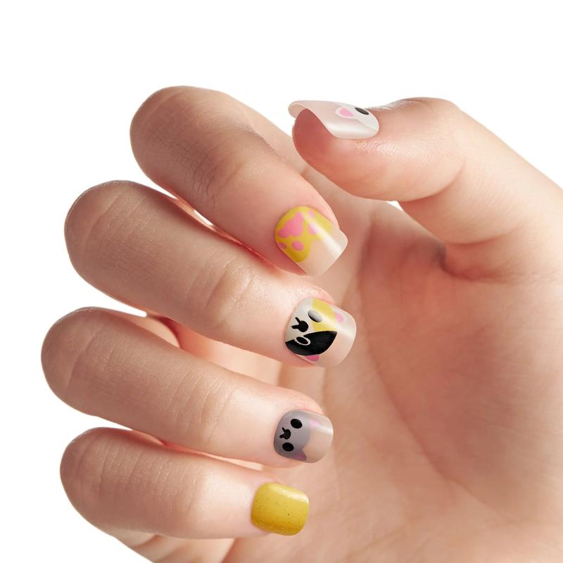 Impress Kids Press on Nails, Cuddles, Pink, Kids Squoval, 20 Count