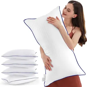 Bed Pillows for Sleeping, King Size Pillows Set of 4 Luxury Hotel Pillows with Soft Down Alternative Filling for Back, Stomach and Side Sleepers