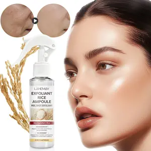 100ml Exfoliant Rice Peel Shot Ampoule - Rice Peptides & Hyaluronic Acid Formula - Brightens Skin & Deep Hydration - For All Skin Types Daily Glow