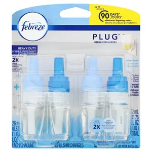 Febreze Plug Heavy Duty Crisp Clean Oil Refill - 1.75 OZ 6 Pack