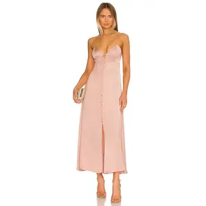 JONATHAN SIMKHAI Anja Slip Dress in Macchiato