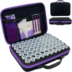 Painting Storage Containers, 60 Slots  Art Accessories and Tools Kits Storage Box(Black)