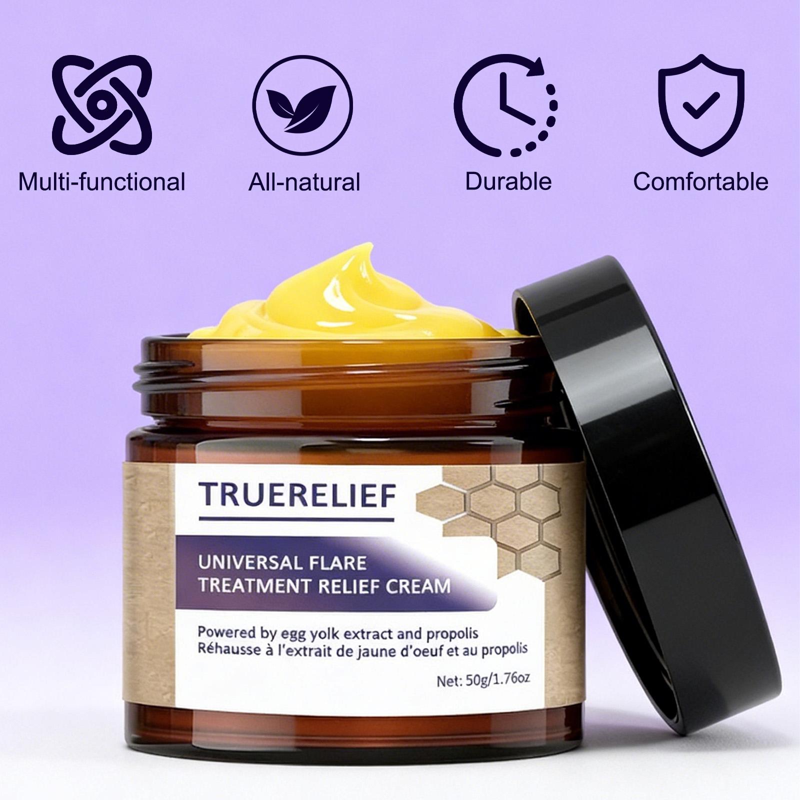 TRUERELIEF Soothing Skin Balm with Propolis and Egg Yolk Extract, Multi Purpose Skin Care Cream, Anti Chafing Body Balm for Itchy and Irritated Skin, Moisturizing Daily Body Care