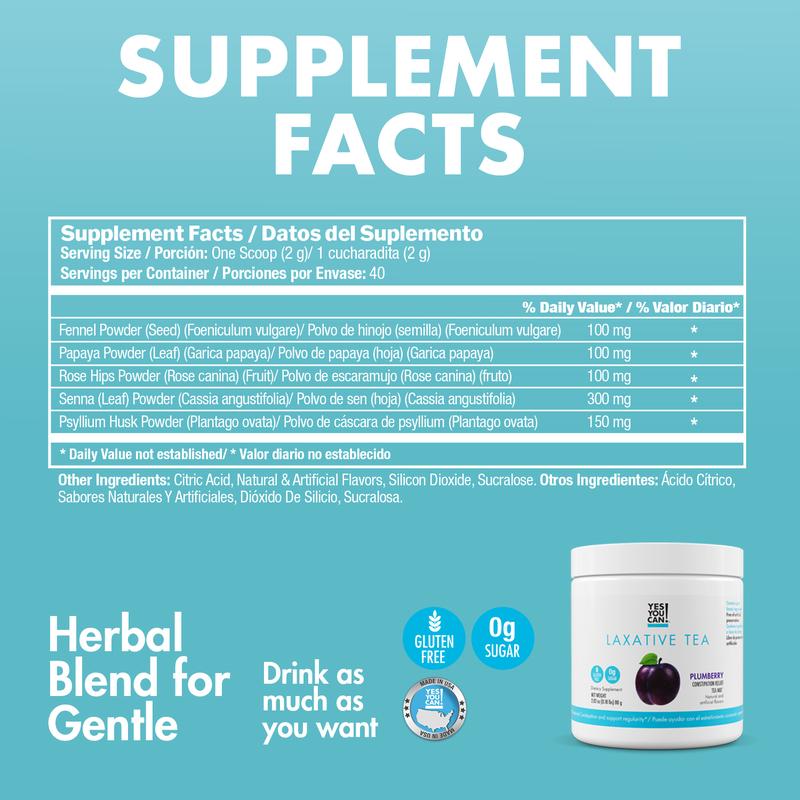 Yes You Can! Laxative Tea - Natural Beverage - Powder