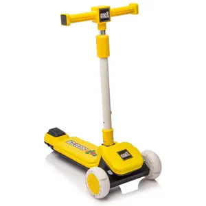 Kids Scooter for Ages 3-9, 5-Level Adjustable Handlebar Toddler Scooter with Colorful Light Up Wheels, Building Block Compatible Design, 3-Wheel Balance Kids Kick Scooter with Foot Brake, Foldable & Easy to Carry, Perfect Outdoor Toy Gift for Boys Girls