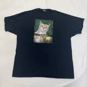 Snapchat Joke Snapcat Crazy Orange Cat Black Meme Funny Shirt