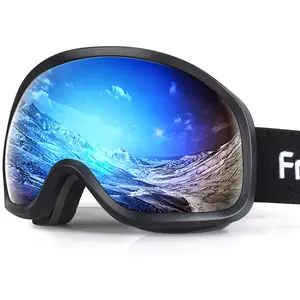 Freela Ski Goggles OTG for Men & Women 100% UV400 Protection Anti-Fog Snowboard Sports Goggles with Dual-Lens & Mirror Coating for Adults & Youth - Skiing