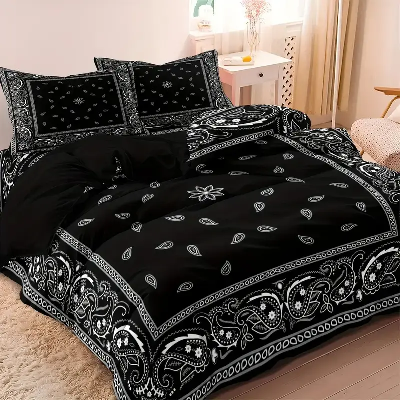 3-Piece Parsley Mandala Decorative Bedding Set, Includes One Fitted Sheet and Two Pillowcases, Perfect for Home Bedroom Decor, Decorative Bedsheet Sets