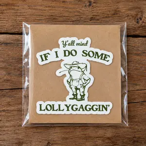 Y'all Mind If I Do Some Lollygagging Sticker, Funny Frog and Toad Sticker, Vintage Frog Sticker, Cute Frog Sticker, Meme Sticker