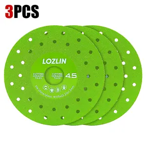 3PCS 4.5" Ultra-Thin Diamond Blade - Multi-Pore Flat Abrasive Disc for Porcelain, Glass, Ceramic Tile, Granite, Marble - Tool Accessories