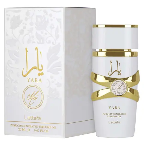 Lattafa Yara Moi Pure Concentrated Perfume Oil For Women 20ml Elegant White & Gold Packaging