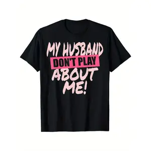 Matching Couple T-Shirts - 100% Cotton Short-Sleeve Bold Slogan Unisex Menswear, Slightly Elastic Round Neck Casual Shirts for Men & Women, All-Seasons Comfort, Sizes S-XXXL