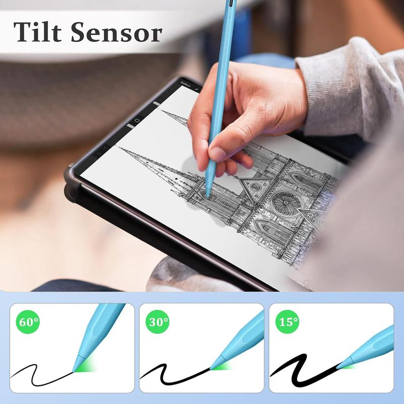 2025 gift ideaStylus Pen for iPad, 13 mins Fast Charge Stylus with Palm Rejection, Tilt Sensitivity, Compatible with 2018- 2025 iPad Air 3/4/5/6, iPad Mini 5/6, iPad 6/7/8/9/10, iPad Pro 11"/12.9"/M4