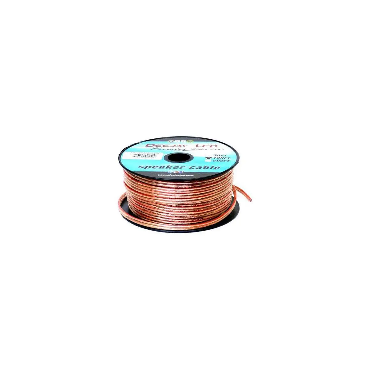 Deejay LED Stranded Copper Core Speaker Hookup Cable - 100' 2-Conductor 18 Gauge Stranded Wire, Durable Audio Signal Accessory for Amplifier & Speaker Systems Receiver Connection, Ideal for DIY Enthusiasts