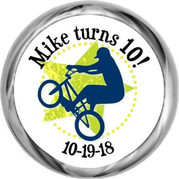 BMX Biking (Blue) - Hershey Kisses Sticker