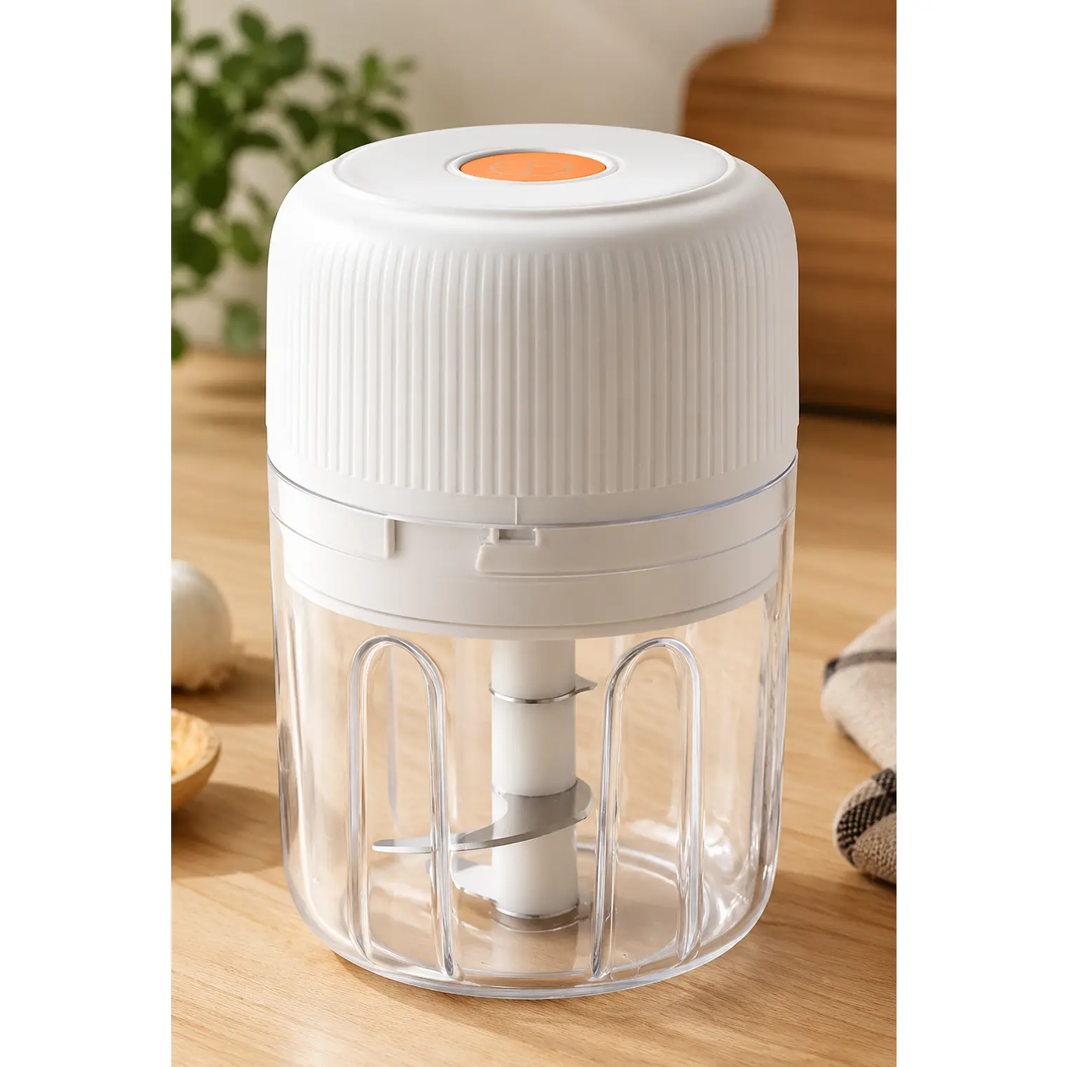 Electric Garlic Chopper, 250ML Food Chopper USB, Mini Vegetable Chopper, Garlic Mincer, Onion Chopper, Portable Small Food Processor (white), EDR00101
