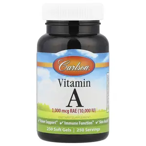 Carlson Vitamin A, 3,000 mcg RAE (10,000 IU), 250 Soft Gels