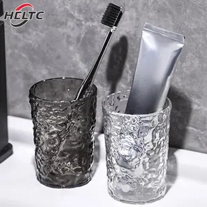 1pc Plastic Transparent Mouthwash Toothbrush Cup with Handle, Portable Bathroom Tumbler & Toothbrush Holder for Home Use, Portable Charger
