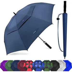 Golf umbrella large inch extra large oversize double canopy vented windproof waterproof umbrella automatic open golf umbrella for men and women and family