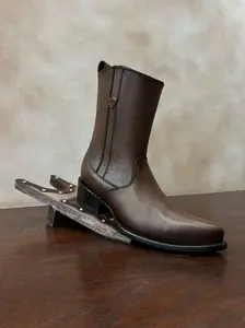 2835816850 - Vaquero Signature Men's Snip Toe Boots Imitation Deer Skin Cafe Difuminado