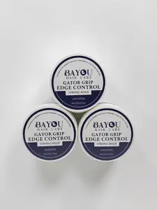 Bayou Hair Care Gator Grip Unscented Edge Control Gel - 3-Pack Haircare Bundle, Lightweight US Unisex Formula for Curly Locks & Gym Use, Flawless Finish