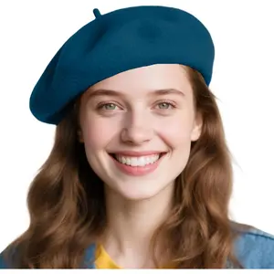 Beret Hats, Breathable Solid Color Artist Painter Beanie Beret Hat for Women Men All Seasons