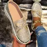 Rhinestone Bow Decoration, Sequin Thick Sole Platform, European and American Style Streetwear, Lazy Person Shoes, Women Flatform, Slip On Footwear