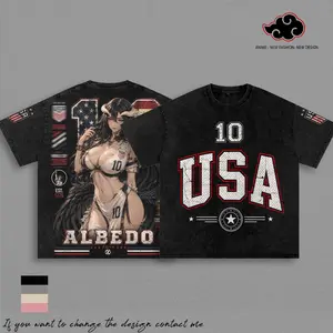 USA World Football Tour 2026 T Shirt X Albedo Overlord Vintage Washed Anime Soccer T Shirt, Retro Futbol Graphic Tee, Oversized Heavyweight Cotton Streetwear, Football Fan Shirt, Sports Aesthetic Gift Merch Apparel