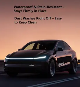 Matte Gold Tesla Robotaxi Decal Set– Premium OEM-Matched PET Sticker for TESLA