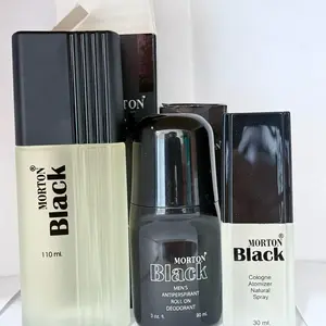 Marlen Lamur Guatemala Fragrance for Men Morton Black Set of 3 Includes 110ml Cologne Atomizer 90ml Roll On Deodorant and 30ml Natural Spray