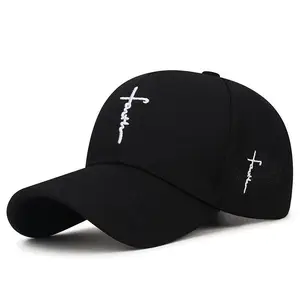 Fashionable new cross embroidered baseball cap Christian Faith Hat Easter Gift Jesus Hat Cross HatComfortable Adjustable One Size Fits Most Motorcycle hat