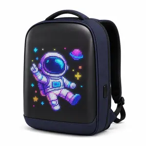 Gelrova LED Animated Backpack, 17-Inch App-Controlled Screen Bookbag with DIY Pixel Animation Programming, Functional Laptop Backpack, Unique Gift for Men, Battery Not Included