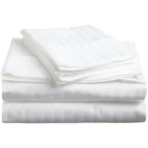 400 Thread Count Egyptian Cotton Twin XL Sheet Set Stripe White